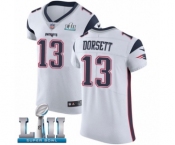 Men's Nike New England Patriots #13 Phillip Dorsett White Vapor Untouchable Elite Player Super Bowl LII NFL Jersey