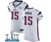 Men's Nike New England Patriots #15 Chris Hogan White Vapor Untouchable Elite Player Super Bowl LII NFL Jersey