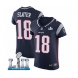 Men's Nike New England Patriots #18 Matthew Slater Navy Blue Team Color Vapor Untouchable Elite Player Super Bowl LII NFL Jersey