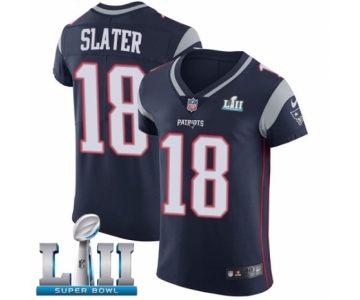 Men's Nike New England Patriots #18 Matthew Slater Navy Blue Team Color Vapor Untouchable Elite Player Super Bowl LII NFL Jersey