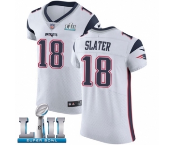 Men's Nike New England Patriots #18 Matthew Slater White Vapor Untouchable Elite Player Super Bowl LII NFL Jersey