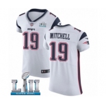 Men's Nike New England Patriots #19 Malcolm Mitchell White Vapor Untouchable Elite Player Super Bowl LII NFL Jersey