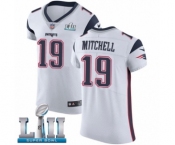 Men's Nike New England Patriots #19 Malcolm Mitchell White Vapor Untouchable Elite Player Super Bowl LII NFL Jersey