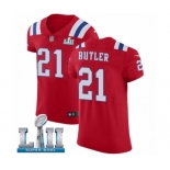 Men's Nike New England Patriots #21 Malcolm Butler Red Alternate Vapor Untouchable Elite Player Super Bowl LII NFL Jersey