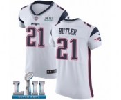 Men's Nike New England Patriots #21 Malcolm Butler White Vapor Untouchable Elite Player Super Bowl LII NFL Jersey