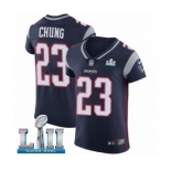 Men's Nike New England Patriots #23 Patrick Chung Navy Blue Team Color Vapor Untouchable Elite Player Super Bowl LII NFL Jersey