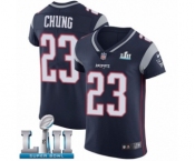 Men's Nike New England Patriots #23 Patrick Chung Navy Blue Team Color Vapor Untouchable Elite Player Super Bowl LII NFL Jersey