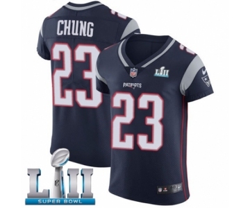 Men's Nike New England Patriots #23 Patrick Chung Navy Blue Team Color Vapor Untouchable Elite Player Super Bowl LII NFL Jersey