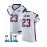 Men's Nike New England Patriots #23 Patrick Chung White Vapor Untouchable Elite Player Super Bowl LII NFL Jersey