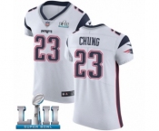 Men's Nike New England Patriots #23 Patrick Chung White Vapor Untouchable Elite Player Super Bowl LII NFL Jersey