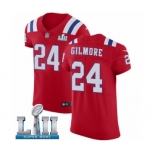 Men's Nike New England Patriots #24 Stephon Gilmore Red Alternate Vapor Untouchable Elite Player Super Bowl LII NFL Jersey