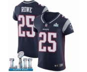 Men's Nike New England Patriots #25 Eric Rowe Navy Blue Team Color Vapor Untouchable Elite Player Super Bowl LII NFL Jersey