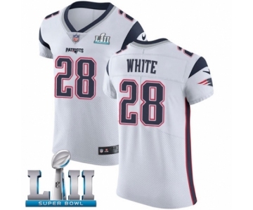 Men's Nike New England Patriots #28 James White Vapor Untouchable Elite Player Super Bowl LII NFL Jersey