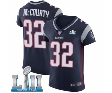 Men's Nike New England Patriots #32 Devin McCourty Navy Blue Team Color Vapor Untouchable Elite Player Super Bowl LII NFL Jersey