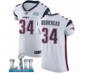 Men's Nike New England Patriots #34 Rex Burkhead White Vapor Untouchable Elite Player Super Bowl LII NFL Jersey