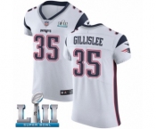 Men's Nike New England Patriots #35 Mike Gillislee White Vapor Untouchable Elite Player Super Bowl LII NFL Jersey