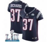 Men's Nike New England Patriots #37 Jordan Richards Navy Blue Team Color Vapor Untouchable Elite Player Super Bowl LII NFL Jersey