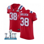 Men's Nike New England Patriots #38 Brandon Bolden Red Alternate Vapor Untouchable Elite Player Super Bowl LII NFL Jersey