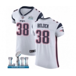 Men's Nike New England Patriots #38 Brandon Bolden White Vapor Untouchable Elite Player Super Bowl LII NFL Jersey