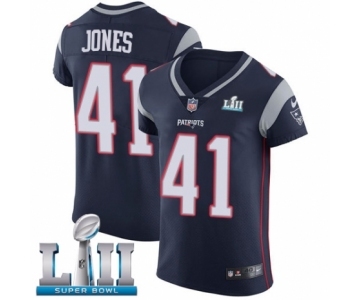 Men's Nike New England Patriots #41 Cyrus Jones Navy Blue Team Color Vapor Untouchable Elite Player Super Bowl LII NFL Jersey