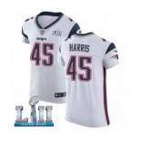 Men's Nike New England Patriots #45 David Harris White Vapor Untouchable Elite Player Super Bowl LII NFL Jersey