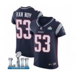 Men's Nike New England Patriots #53 Kyle Van Noy Navy Blue Team Color Vapor Untouchable Elite Player Super Bowl LII NFL Jersey