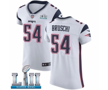 Men's Nike New England Patriots #54 Tedy Bruschi White Vapor Untouchable Elite Player Super Bowl LII NFL Jersey