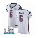 Men's Nike New England Patriots #6 Ryan Allen White Vapor Untouchable Elite Player Super Bowl LII NFL Jersey