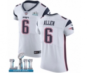 Men's Nike New England Patriots #6 Ryan Allen White Vapor Untouchable Elite Player Super Bowl LII NFL Jersey