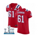 Men's Nike New England Patriots #61 Marcus Cannon Red Alternate Vapor Untouchable Elite Player Super Bowl LII NFL Jersey