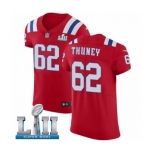 Men's Nike New England Patriots #62 Joe Thuney Red Alternate Vapor Untouchable Elite Player Super Bowl LII NFL Jersey