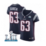 Men's Nike New England Patriots #63 Antonio Garcia Navy Blue Team Color Vapor Untouchable Elite Player Super Bowl LII NFL Jersey