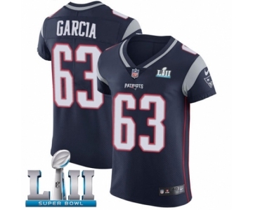 Men's Nike New England Patriots #63 Antonio Garcia Navy Blue Team Color Vapor Untouchable Elite Player Super Bowl LII NFL Jersey