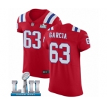 Men's Nike New England Patriots #63 Antonio Garcia Red Alternate Vapor Untouchable Elite Player Super Bowl LII NFL Jersey