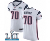 Men's Nike New England Patriots #70 Adam Butler White Vapor Untouchable Elite Player Super Bowl LII NFL Jersey