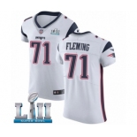 Men's Nike New England Patriots #71 Cameron Fleming White Vapor Untouchable Elite Player Super Bowl LII NFL Jersey