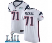 Men's Nike New England Patriots #71 Cameron Fleming White Vapor Untouchable Elite Player Super Bowl LII NFL Jersey