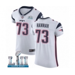 Men's Nike New England Patriots #73 John Hannah White Vapor Untouchable Elite Player Super Bowl LII NFL Jersey