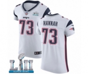 Men's Nike New England Patriots #73 John Hannah White Vapor Untouchable Elite Player Super Bowl LII NFL Jersey