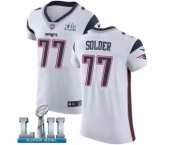 Men's Nike New England Patriots #77 Nate Solder White Vapor Untouchable Elite Player Super Bowl LII NFL Jersey