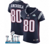 Men's Nike New England Patriots #80 Danny Amendola Navy Blue Team Color Vapor Untouchable Elite Player Super Bowl LII NFL Jersey