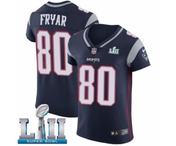 Men's Nike New England Patriots #80 Irving Fryar Navy Blue Team Color Vapor Untouchable Elite Player Super Bowl LII NFL Jersey