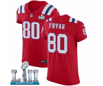 Men's Nike New England Patriots #80 Irving Fryar Red Alternate Vapor Untouchable Elite Player Super Bowl LII NFL Jersey