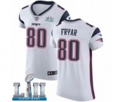 Men's Nike New England Patriots #80 Irving Fryar White Vapor Untouchable Elite Player Super Bowl LII NFL Jersey