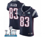 Men's Nike New England Patriots #83 Dwayne Allen Navy Blue Team Color Vapor Untouchable Elite Player Super Bowl LII NFL Jersey