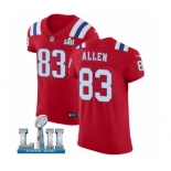 Men's Nike New England Patriots #83 Dwayne Allen Red Alternate Vapor Untouchable Elite Player Super Bowl LII NFL Jersey