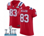 Men's Nike New England Patriots #83 Dwayne Allen Red Alternate Vapor Untouchable Elite Player Super Bowl LII NFL Jersey