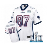 Men's Nike New England Patriots #87 Rob Gronkowski Elite White Drift Fashion Super Bowl LII NFL Jersey