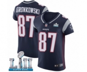 Men's Nike New England Patriots #87 Rob Gronkowski Navy Blue Team Color Vapor Untouchable Elite Player Super Bowl LII NFL Jersey