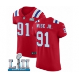 Men's Nike New England Patriots #91 Deatrich Wise Jr Red Alternate Vapor Untouchable Elite Player Super Bowl LII NFL Jersey